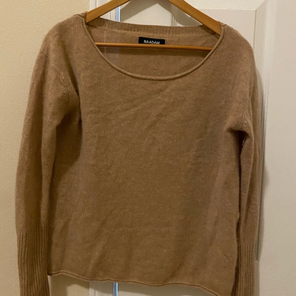 NAADAM Women's Camel Crew Neck Cashmere Sweater